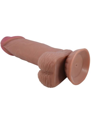 PRETTY LOVE - SÉRIE SLIDING SKIN DILDO REALÍSTICO COM VENTOSA DESLIZANTE PELE MARROM 19,4 CM