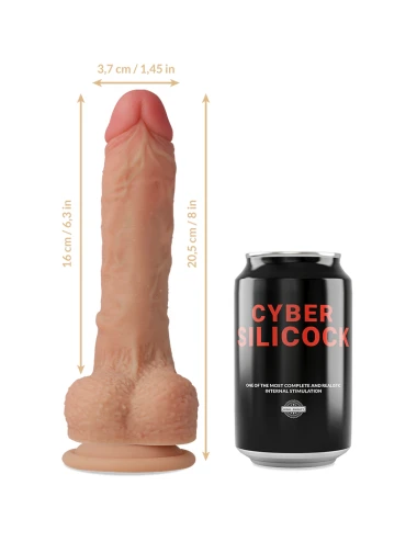 CYBER SILICOCK - STRAP-ON CONNOR SILICONE LÍQUIDO COM 3 ANÉIS GRTIS 20.5 CM -O- 3.7 CM
