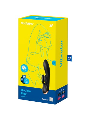 SATISFYER - APLICATIVO VIBRADOR DOUBLE FLEX PRETO