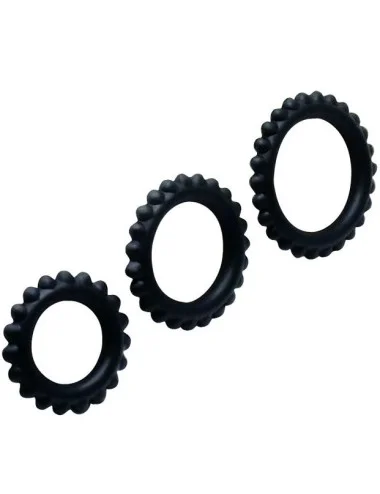 BAILE - CONJUNTO TITAN 3PCS ANEL PARA GALO PRETO 2.8 + 2.4 + 1.9 CM