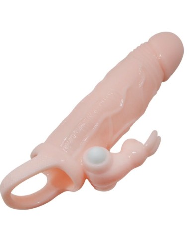 BAILE - CAPA PARA PÊNIS BRAVE MAN COM COELHO E CARNE DE MOTOR DUPLO 16.5 CM