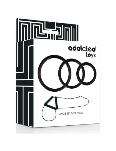 ADDICTED TOYS - CONJUNTO DE ANÉIS DE PARA PÉNIS PRETO