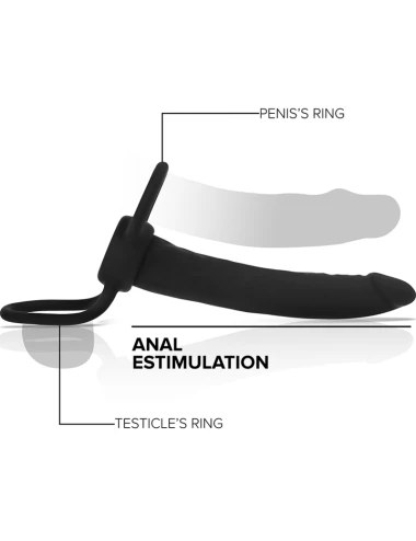 MYTHOLOGY - DILDO ANAL COBI ONYX COM ANEL DE GALO E TESTÍCULO 13 SILICONE CM