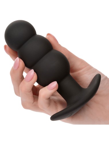 CALEXOTICS - ROCK BOTTOM PLUG ANAL COM ESFERAS 10 VIBRAÇÕES SILICONE PRETO