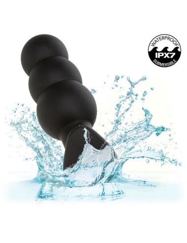 CALEXOTICS - ROCK BOTTOM PLUG ANAL COM ESFERAS 10 VIBRAÇÕES SILICONE PRETO