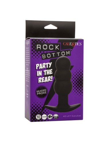 CALEXOTICS - ROCK BOTTOM PLUG ANAL COM ESFERAS 10 VIBRAÇÕES SILICONE PRETO
