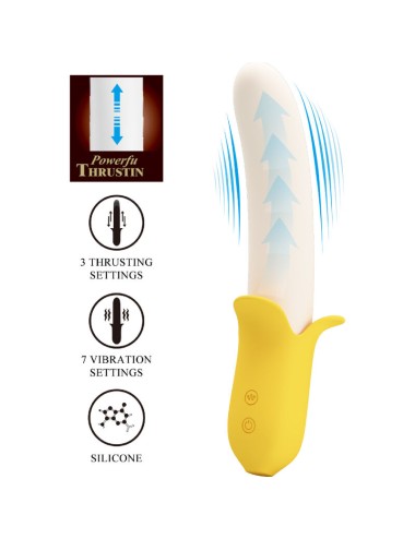 PRETTY LOVE - BANANA GEEK SUPER POWER 7 VIBRAÕES PARA CIMA E PARA BAIXO SILICONE PRETO