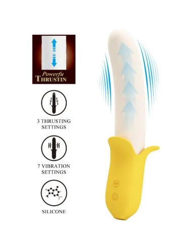 PRETTY LOVE - BANANA GEEK SUPER POWER 7 VIBRAÕES PARA CIMA E PARA BAIXO SILICONE PRETO