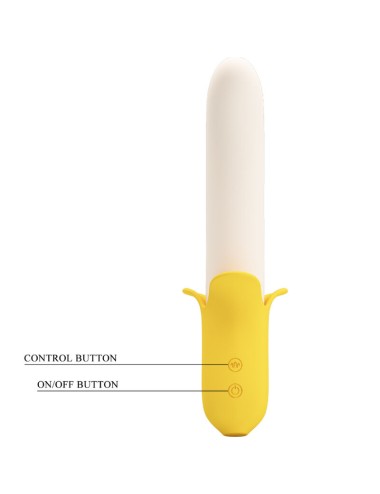 PRETTY LOVE - BANANA GEEK SUPER POWER 7 VIBRAÕES PARA CIMA E PARA BAIXO SILICONE PRETO