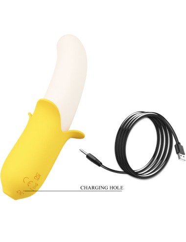 PRETTY LOVE - BANANA GEEK SUPER POWER 7 VIBRAÕES PARA CIMA E PARA BAIXO SILICONE PRETO
