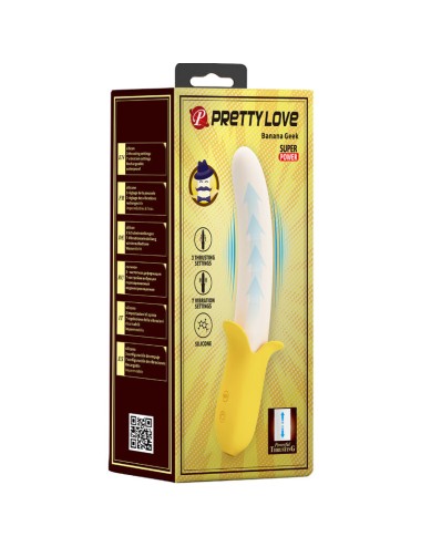 PRETTY LOVE - BANANA GEEK SUPER POWER 7 VIBRAÕES PARA CIMA E PARA BAIXO SILICONE PRETO