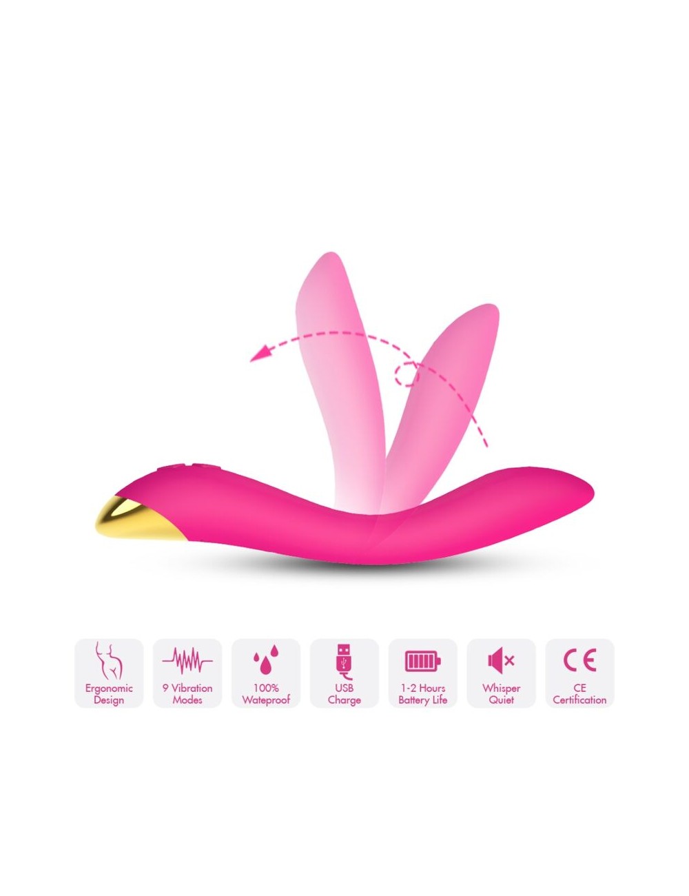 ARMONY - FLAMINGO VIBRADOR MULTPOSIÇÃO FÚCSIA