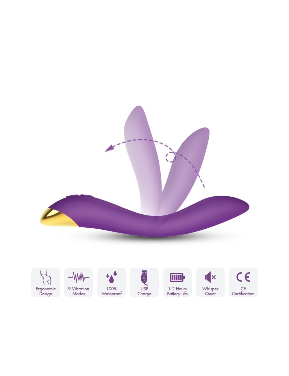 ARMONY - FLAMINGO VIBRADOR MULTIPOSIÇÃO ROXO