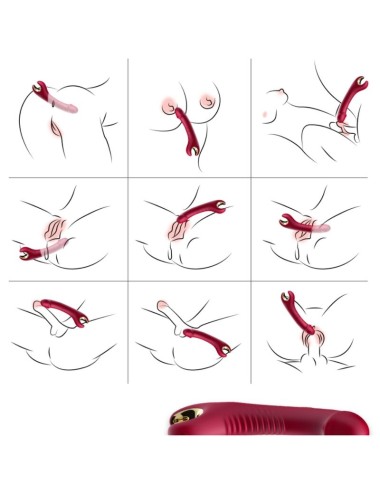 ARMONY - PRINCE DILDO VIBRADOR E ROTATOR VERMELHO
