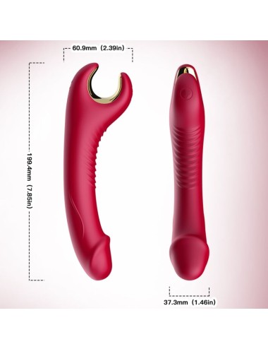 ARMONY - PRINCE DILDO VIBRADOR E ROTATOR VERMELHO