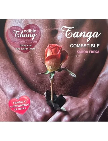 HOTFLOWERS - TANGA MASCULINA+ 2 BICOS WAFER DE MORANGO /es/pt/en/fr/it/
