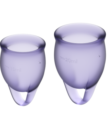 SATISFYER - COPO MENSTRUAL FEEL CONFIDENT ROXO 15 + 20 ML