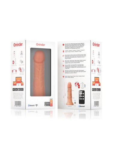 ONINDER - DILDO VIBRADOR BOGOTÁ MÉDIO 9 VELOCIDADES NATURAL 20 CM -O- 4.2 CM - APLICATIVO GRATUITO