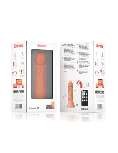 ONINDER - VIBRADOR PEQUENO BOGOTÁ DILDO 9 VELOCIDADES NATURAL 17.5 CM -O- 4 CM - APLICATIVO GRATUITO