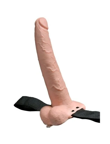 FETISH FANTASY SERIES - ARNÊS AJUSTVEL PÉNIS REALISTA COM BOLAS RECARREGVEIS E VIBRADOR 23 CM