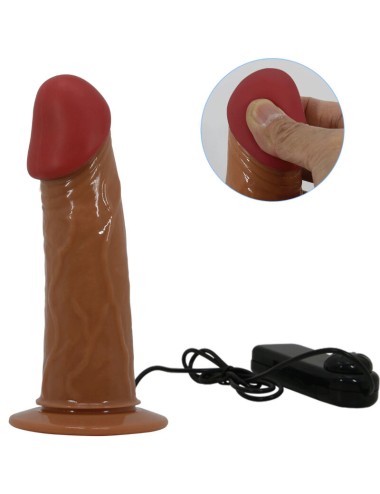 PRETTY LOVE - STARKS CUECAS DE ARNÊS DILDO VIBRAO MULTI-VELOCIDADE 17,5 CM CASTANHO CLARO
