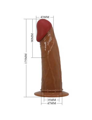 PRETTY LOVE - STARKS CUECAS DE ARNÊS DILDO VIBRAO MULTI-VELOCIDADE 17,5 CM CASTANHO CLARO