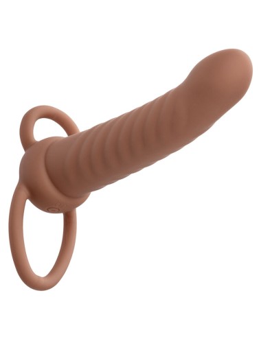 CALEXOTICS - MAXX RIBBED DUAL PENETRATOR 10 VIBRAÇÕES MARROM