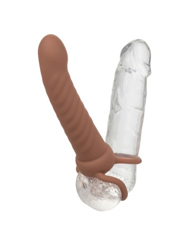 CALEXOTICS - MAXX RIBBED DUAL PENETRATOR 10 VIBRAÇÕES MARROM