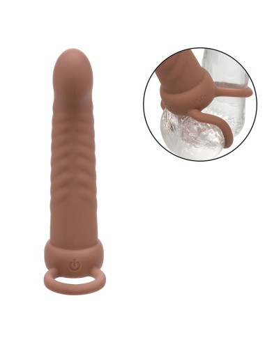 CALEXOTICS - MAXX RIBBED DUAL PENETRATOR 10 VIBRAÇÕES MARROM