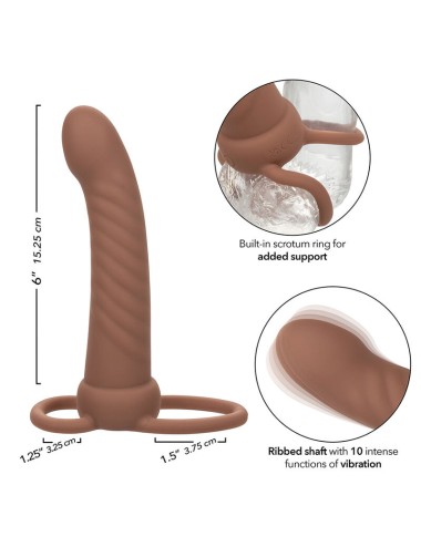CALEXOTICS - MAXX RIBBED DUAL PENETRATOR 10 VIBRAÇÕES MARROM