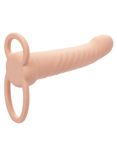 CALEXOTICS - MAXX RIBBED DUAL PENETRATOR 10 VIBRAÇÕES CARNE