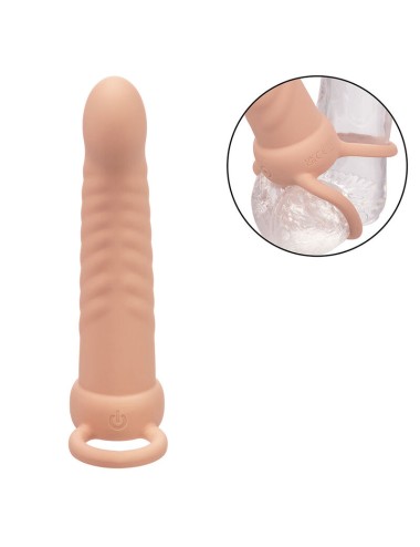 CALEXOTICS - MAXX RIBBED DUAL PENETRATOR 10 VIBRAÇÕES CARNE
