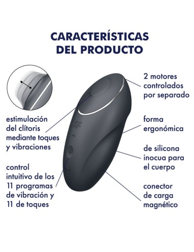 SATISFYER - TAP & CLIMAX 1 VIBRADOR LAY-ON PRETO