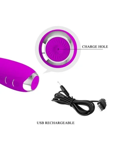 PRETTY LOVE - VIBRADOR DE ELETROCHOQUE RECARREGVEL HECTOR - ROXO IMPERMEVEL