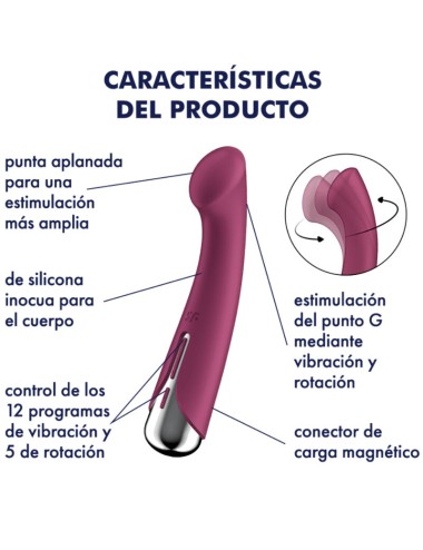 SATISFYER - SPINNING G-SPORT 1 VIBRADOR ROTATOR VERMELHO
