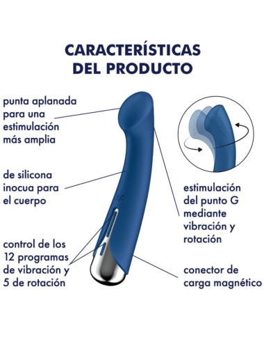 SATISFYER - SPINNING G-SPORT 1 VIBRADOR ROTATOR AZUL