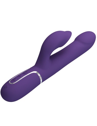 PRETTY LOVE - ZALIN VIBRADOR DE COELHO PÉROLAS 4 EM 1 ROXO