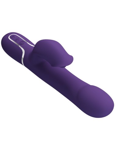 PRETTY LOVE - ZALIN VIBRADOR DE COELHO PÉROLAS 4 EM 1 ROXO