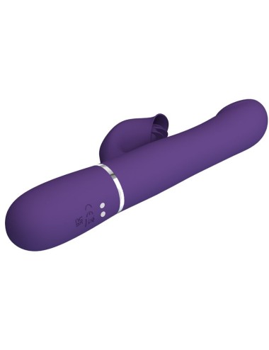 PRETTY LOVE - ZALIN VIBRADOR DE COELHO PÉROLAS 4 EM 1 ROXO
