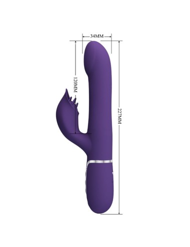 PRETTY LOVE - ZALIN VIBRADOR DE COELHO PÉROLAS 4 EM 1 ROXO