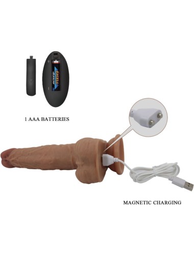 PRETTY LOVE - JONATHAN SILICONE DILDO 3 VIBRAÕES + 3 MEDIDAS DE INSERO CONTROLE REMOTO 21 CM
