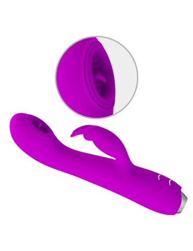 PRETTY LOVE - VIBRADOR RECARREGVEL RACHEL COM SUCKER ROXO