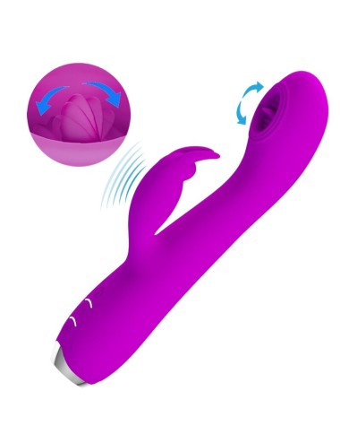 PRETTY LOVE - VIBRADOR RECARREGVEL RACHEL COM SUCKER ROXO