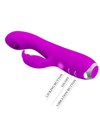 PRETTY LOVE - VIBRADOR RECARREGVEL RACHEL COM SUCKER ROXO