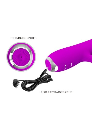 PRETTY LOVE - VIBRADOR RECARREGVEL RACHEL COM SUCKER ROXO