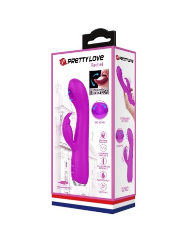 PRETTY LOVE - VIBRADOR RECARREGVEL RACHEL COM SUCKER ROXO