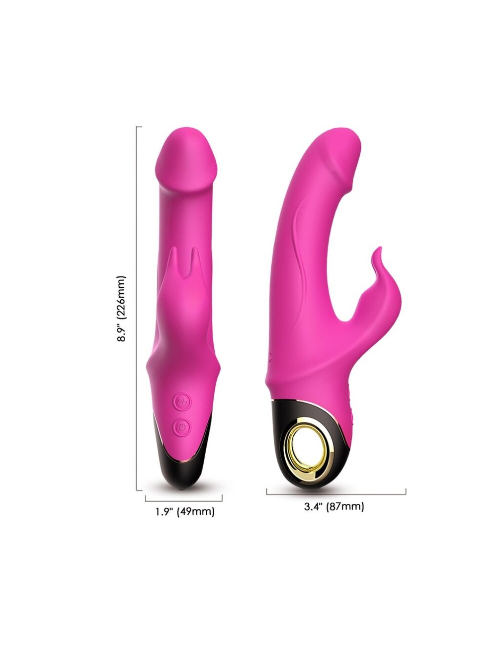 ARMONY - METEROR DILDO VIBRADOR COELHO ROTATOR FÚCSIA