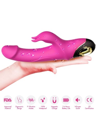 ARMONY - METEROR DILDO VIBRADOR COELHO ROTATOR FÚCSIA