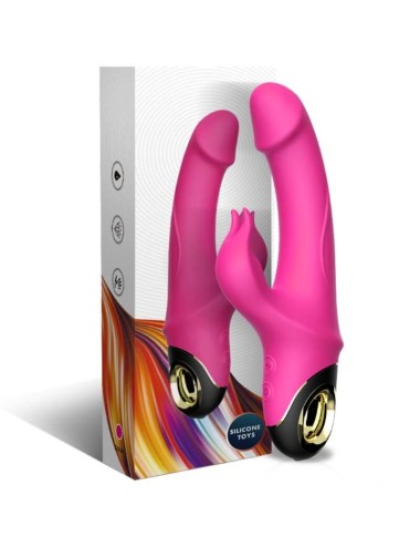 ARMONY - METEROR DILDO VIBRADOR COELHO ROTATOR FÚCSIA