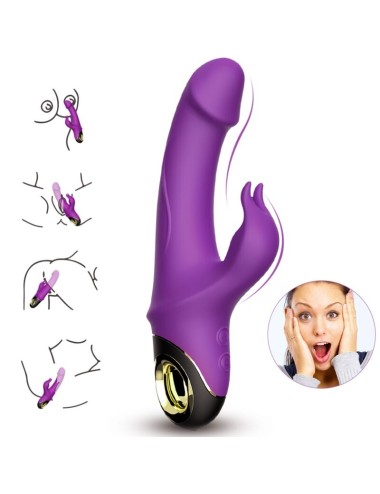 ARMONY - METEROR DILDO VIBRADOR COELHO ROTATOR ROXO